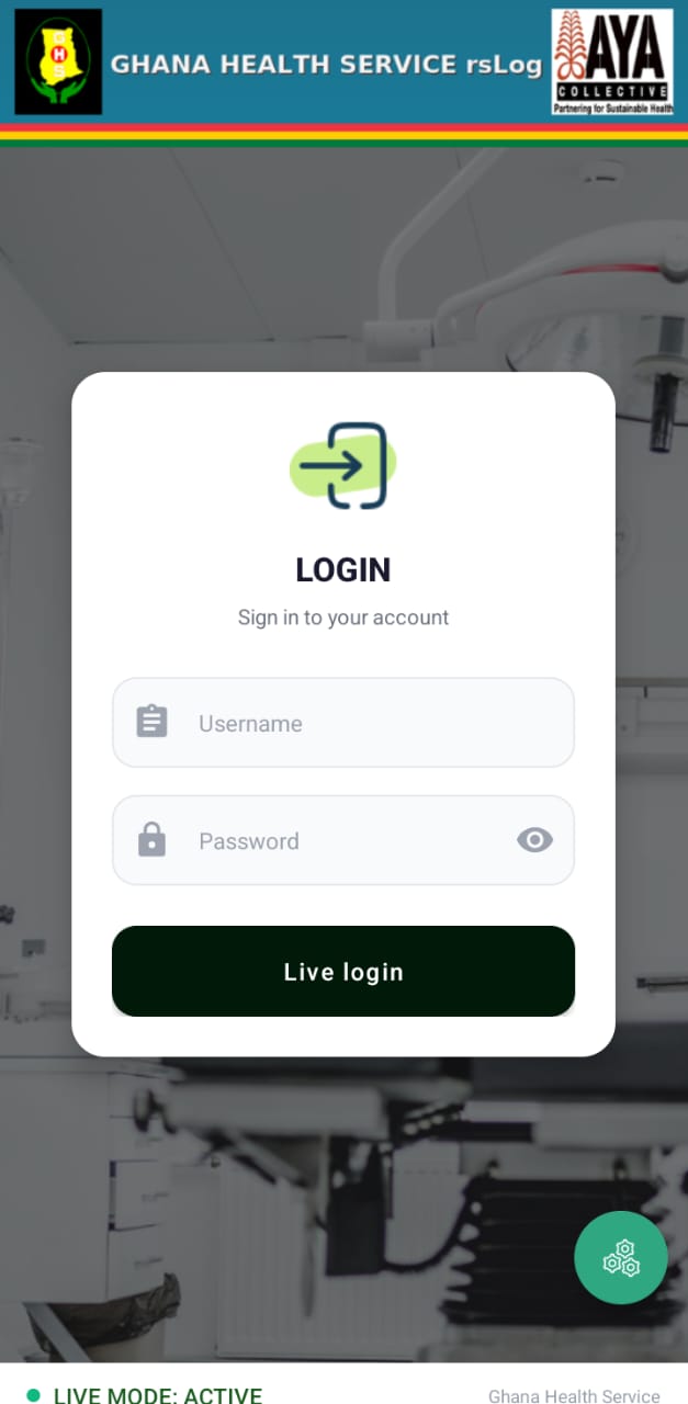 rsLog Mobile — Login